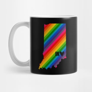 USA States: Indiana (rainbow) Mug